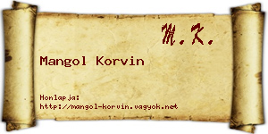 Mangol Korvin névjegykártya